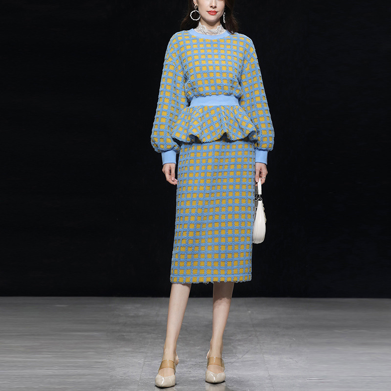 Women's Sweater Top Hip Skirt Long Dress Suit - Image 10