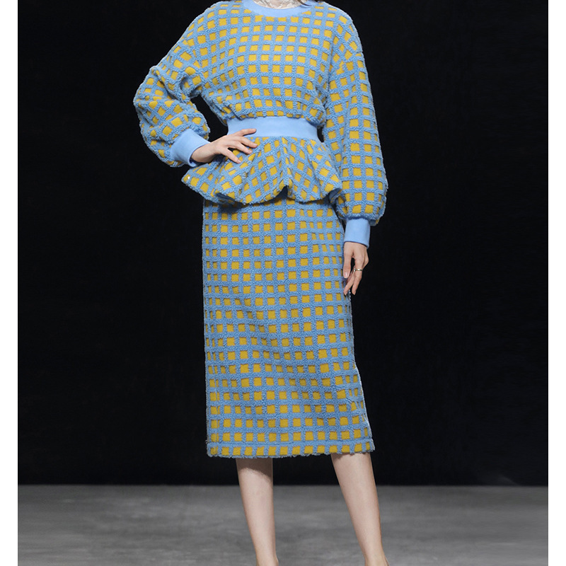 Women's Sweater Top Hip Skirt Long Dress Suit - Image 9