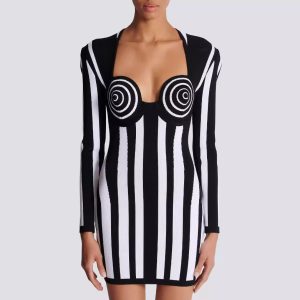 Women's Zebra Style Bandage Mini Dress