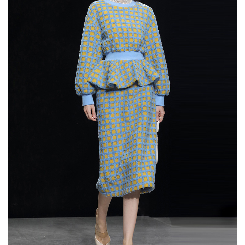 Women's Sweater Top Hip Skirt Long Dress Suit - Image 4