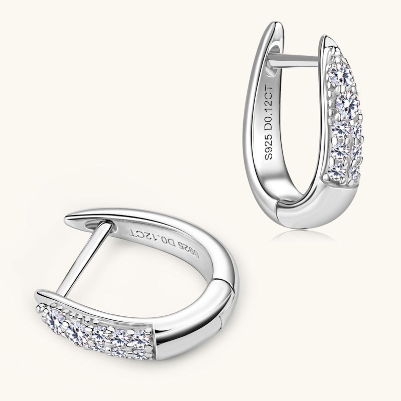 Women’s 0.12 Carat Diamond Hoop Earrings – 925 Sterling Silver (Gold & White Options) - Image 5