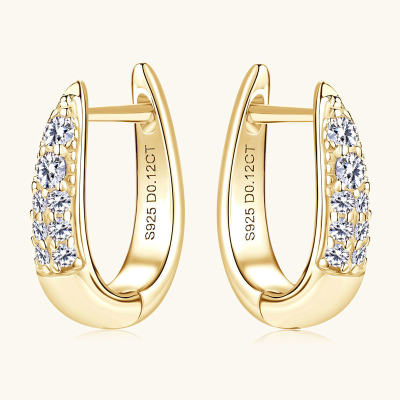 Women’s 0.12 Carat Diamond Hoop Earrings – 925 Sterling Silver (Gold & White Options)