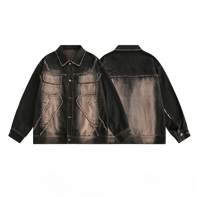 Men’s Distressed Denim Jacket - Image 3