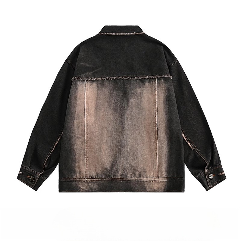 Men’s Distressed Denim Jacket - Image 2