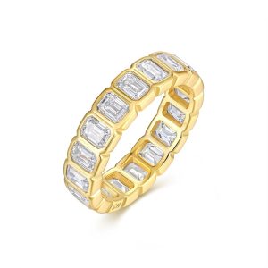 Jewely Moissanite S925 Silver Electroplated Gold Ring