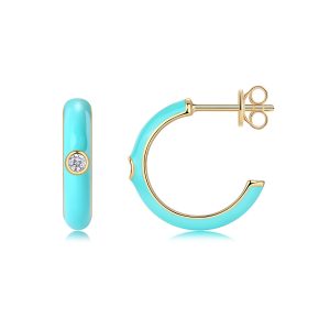 Moissanite Luxury Stud Earrings S925 Silver Electroplated Gold