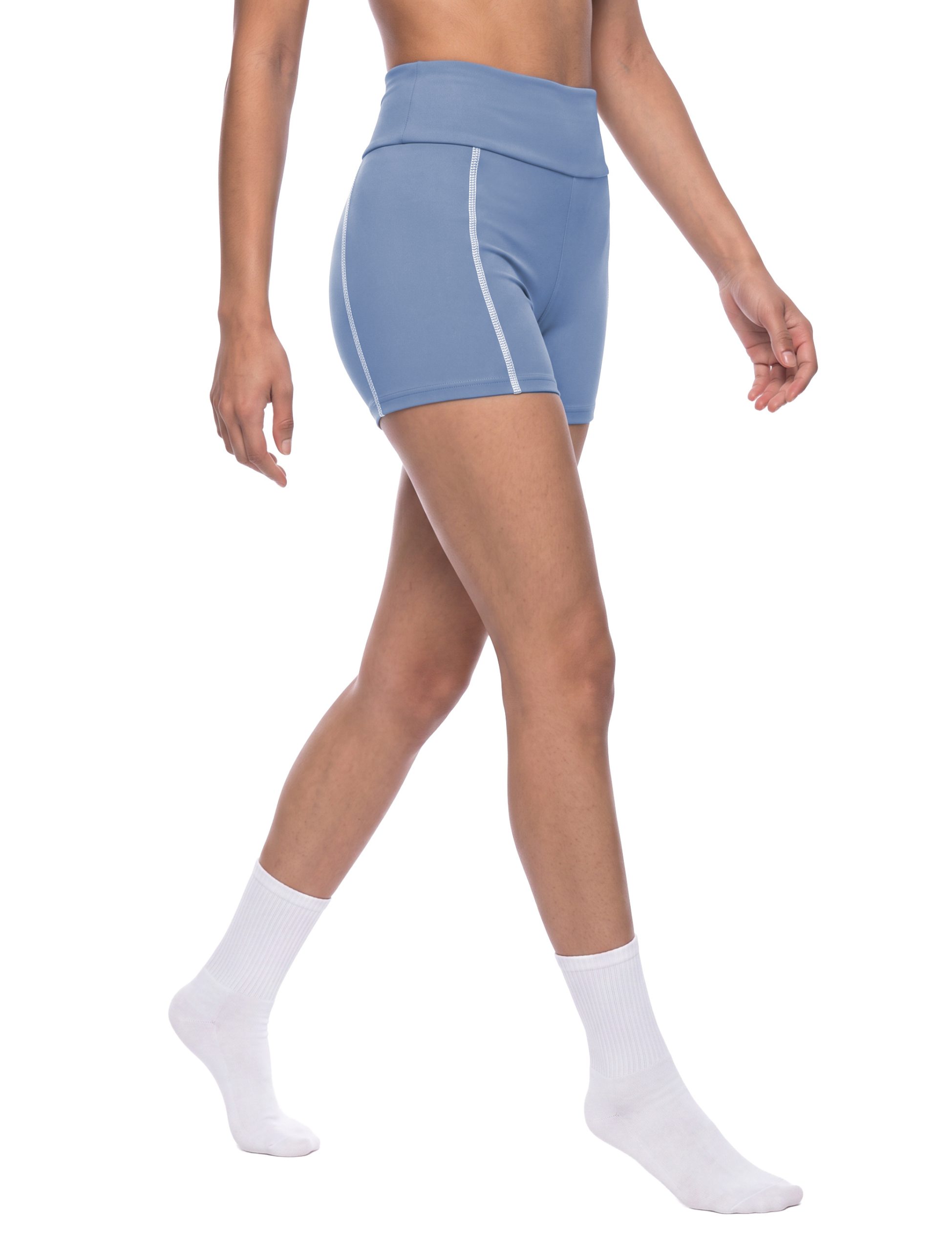 Bugzy Milan Women's High Waisted Yoga Biker Shorts - Image 4