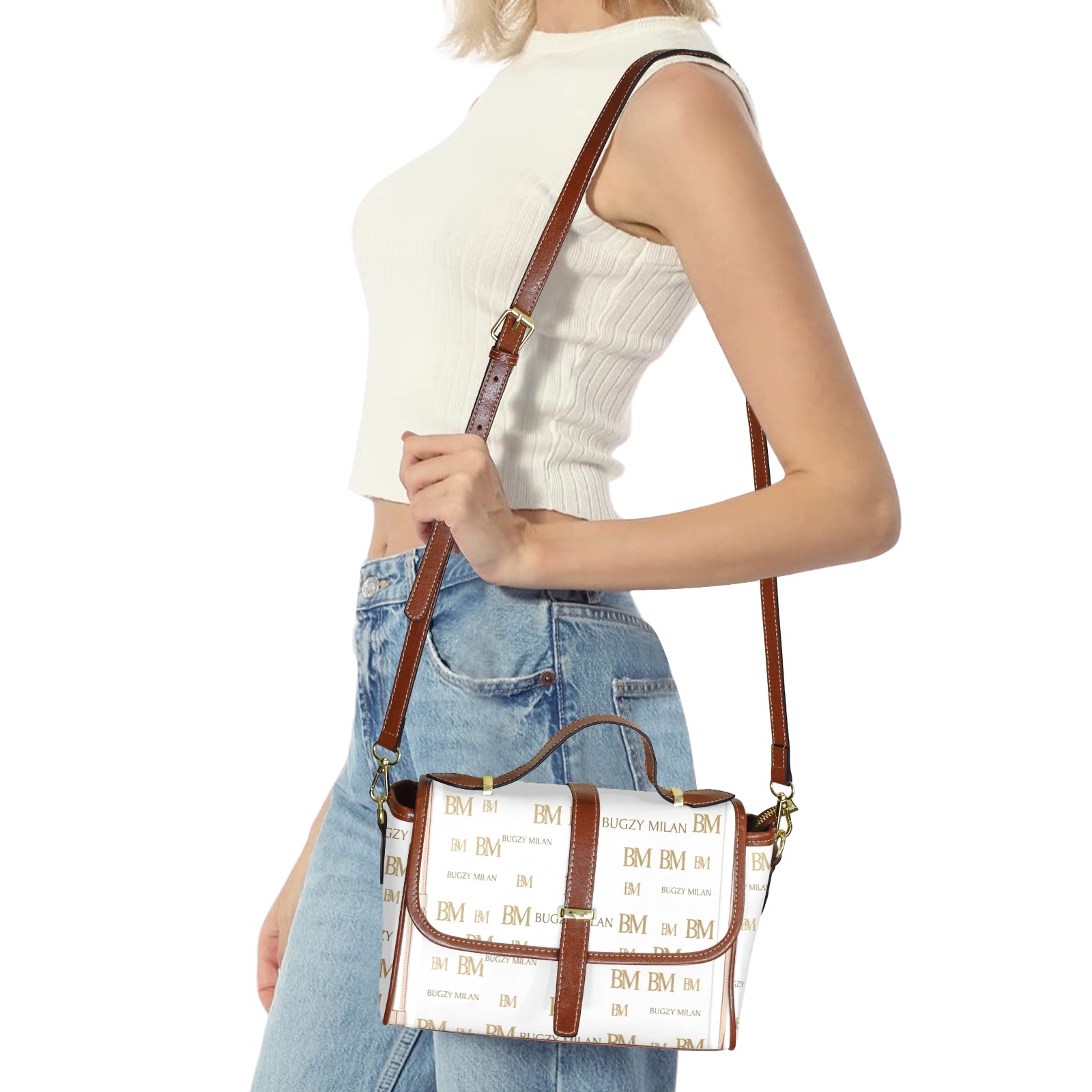 Bugzy Milan Leather Satchel-Brown Bag - Image 6