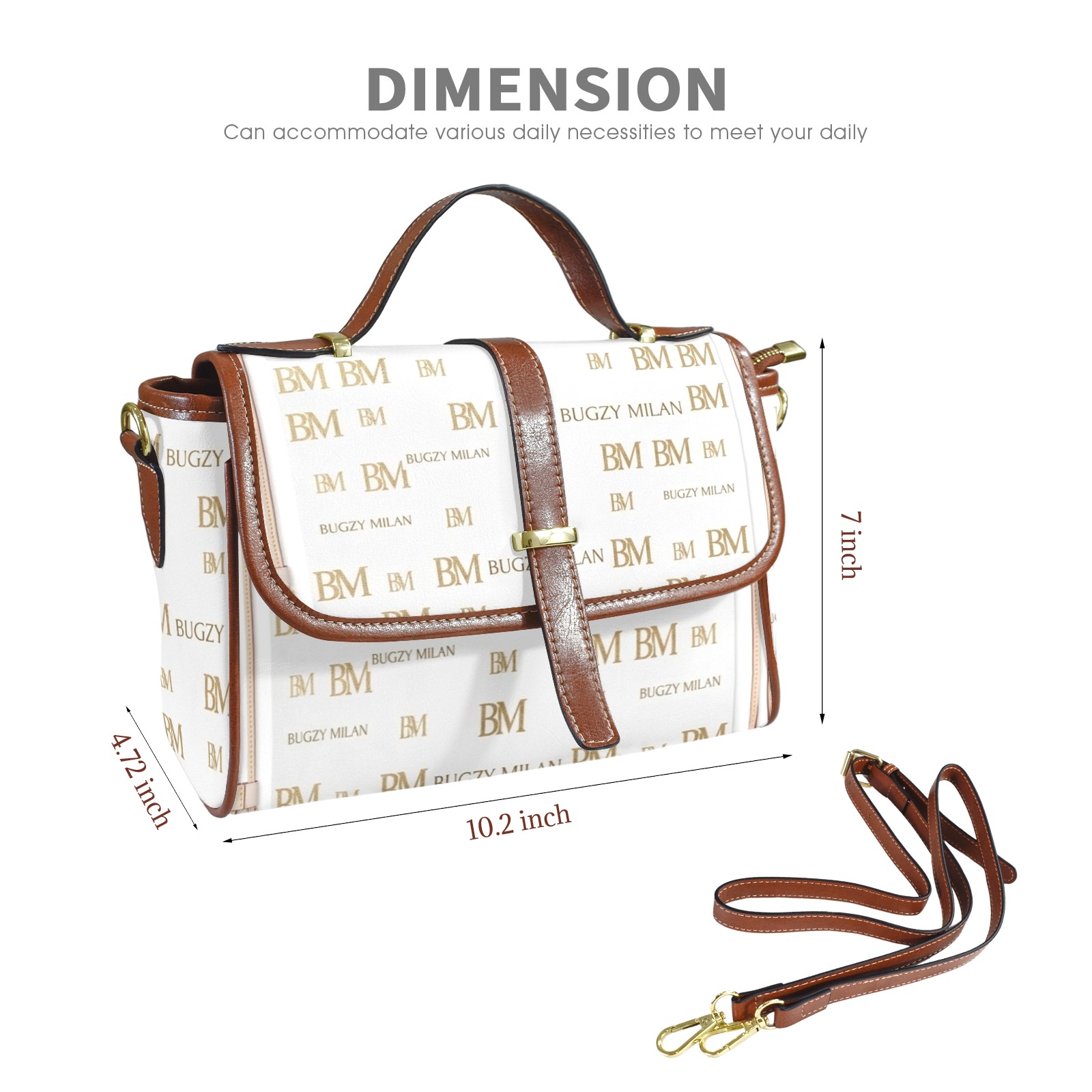 Bugzy Milan Leather Satchel-Brown Bag - Image 2