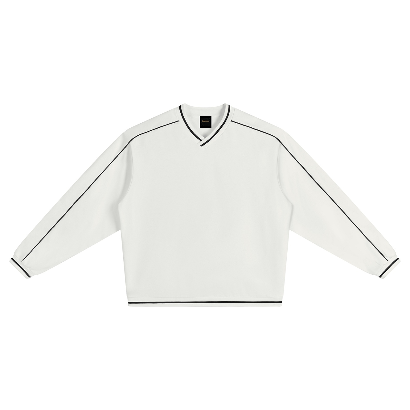 Bugzy Milan Unisex Color Block V-Neck Sweatshirt - Image 3