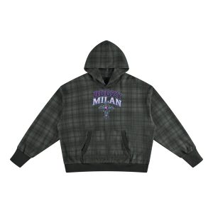 Bugzy Milan Unisex Plaid Color Block Hoodie