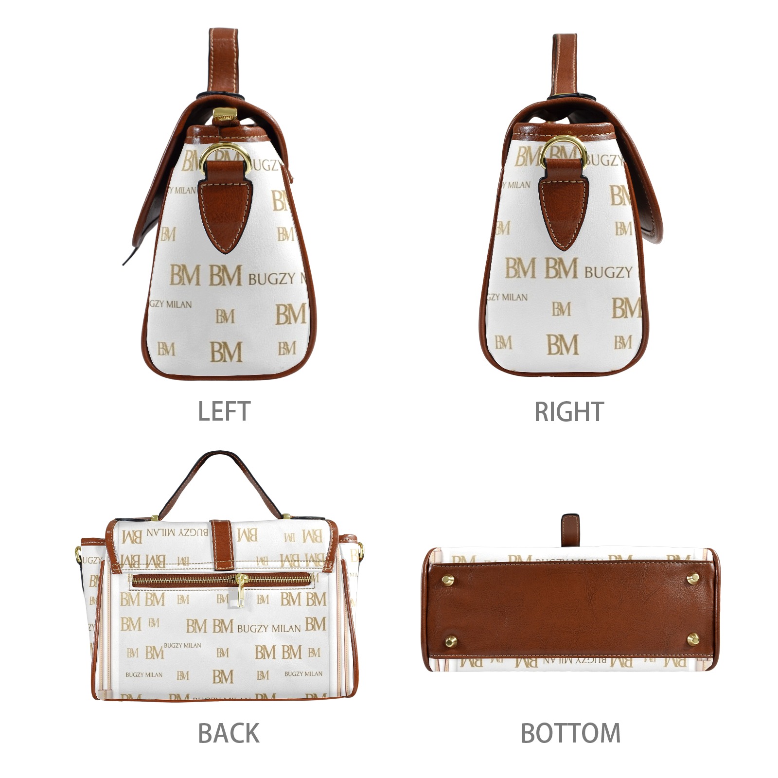 Bugzy Milan Leather Satchel-Brown Bag - Image 5