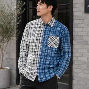 Bugzy Milan Oversized Plaid Color Block Shirt