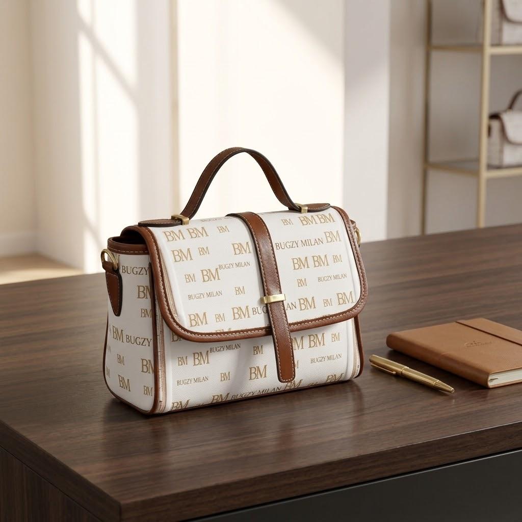 Bugzy Milan Leather Satchel-Brown Bag - Image 3